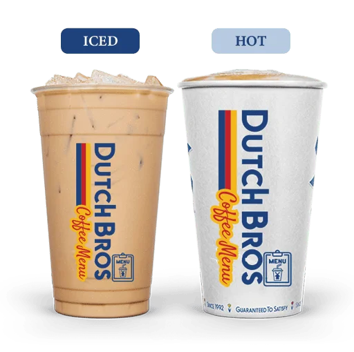 Dutch Bros Iced and Hot Latte Coffee